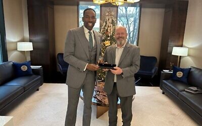 Guy Tessler pictured with Mayor Andre Dickens