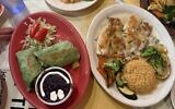 The dinner was a panoply of colors and tastes: Salmon Wrap, Tilapia Veracruz, Fish Tacos, Veggie Fajitas and more.