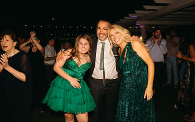 Hazel pictured with parents, Rachel and Jonathan Halitsky