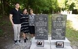 Jessica Wilson with her son and mother at the gravesite.