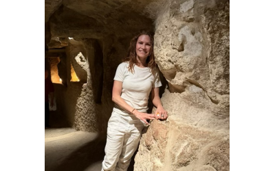 Nikki Novotny, pictured inside the Great Pyramid, is on a lifelong journey of self-enlightenment and exploration.