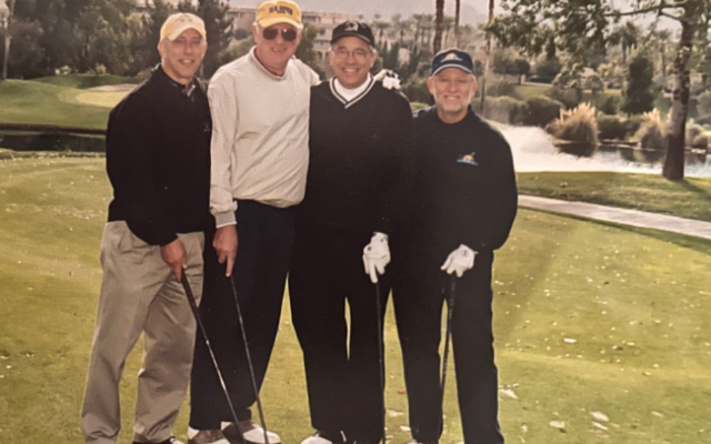 Congregation Or VeShalom’s golf tournament on Aug. 17 will honor longtime member and three-time congregation president, Sidney Tourial (second to the right) // Photo Credit: Susan Tourial