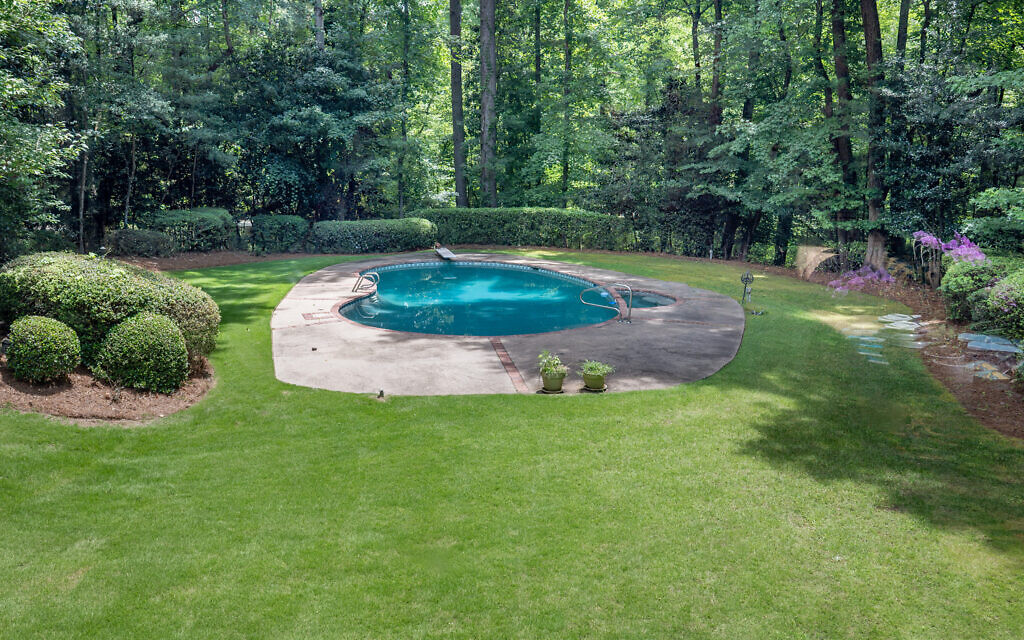 Judy’s shaded pool is best used for laps. 