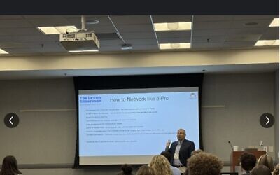 Arthur Povlot (standing), founder of College2Career, says many families are working from an outdated understanding of today's hiring landscape