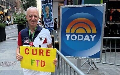 Dr. Seth Stern, Frontotemporal Dementia advocate, is dedicated to spreading awareness and is pictured at “The Today Show’s” Rockefeller Plaza.