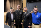 Navy Capt. Henry Levine, Cdr, JWV Atlanta Post 112, Public Health Officer Capt. Andrew Geller, Lt. Col. Gavin Ellman, Army Maj. Robert Max, Cdr, Dept. of the Southeast