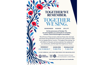 “Together We Remember, Together We Sing” will be held on Oct. 7 at a location in Sandy Springs.