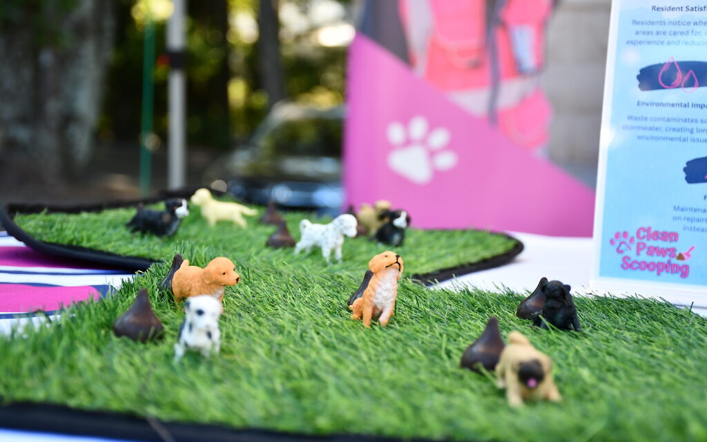 At the Clean Paws Scooping booth, some little dogs left "kisses" to be cleaned up.