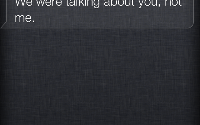 Not quite there yet. A screen capture of Apple's Siri software