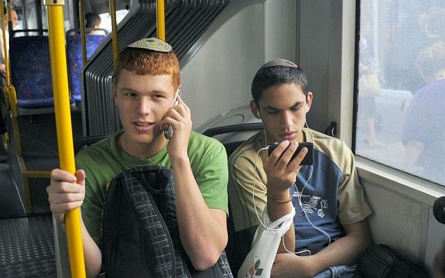 Ninety-one percent of Israeli children aged 12 to 14 have their own cell phone. Illustrative photo (photo credit: Serge Attal/Flash90)