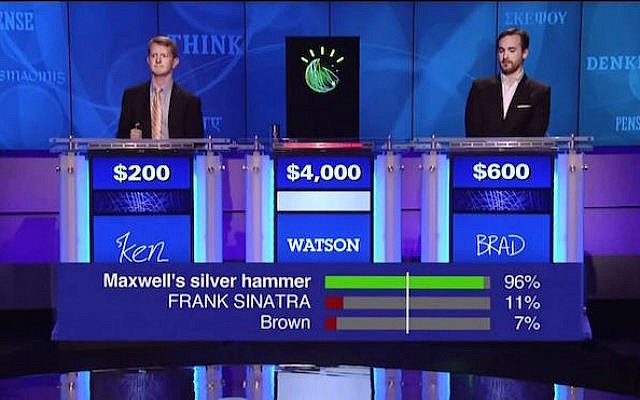 IBM's Watson competes on US TV show Jeopardy, January 11, 2013 (Photo credit: Courtesy IBM)