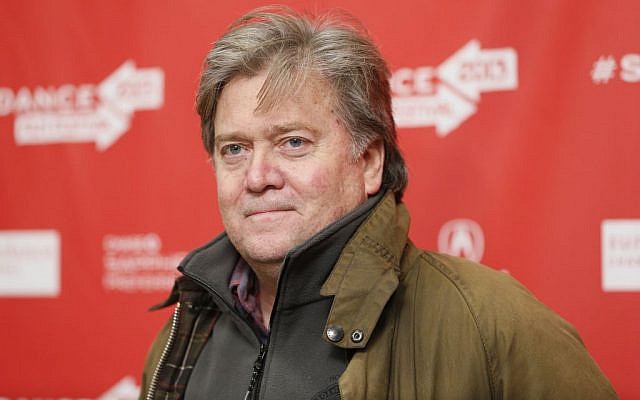 Executive Producer Stephen Bannon poses at the premiere of 'Sweetwater' during the 2013 Sundance Film Festival in Park City, Utah. Donald Trump is bringing in Breitbart News' Bannon as campaign CEO. (Danny Moloshok/Invision/AP, File)