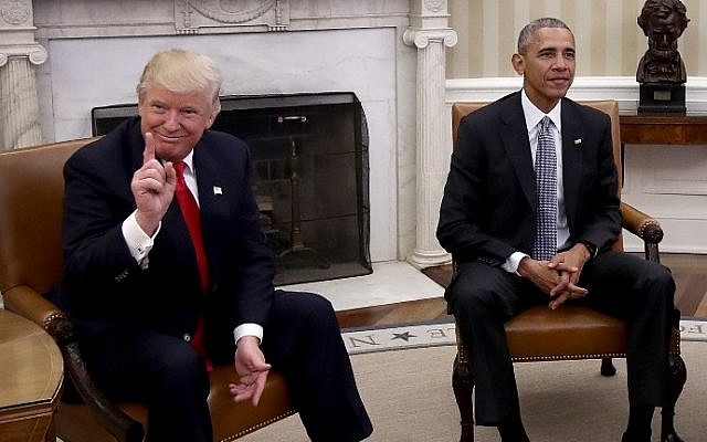 Then president-elect Donald Trump with then president Barack Obama in the Oval Office, Washington DC on November 10, 2016 (Win McNamee/Getty Images/AFP)
