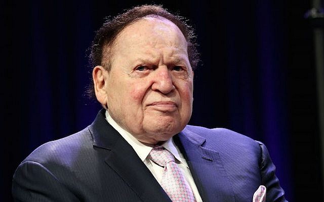 Casino magnate Sheldon G. Adelson in attendance at the 4th Annual Champions Of Jewish Values International Awards Gala at Marriott Marquis Times Square on May 5, 2016 in New York City. (Steve Mack/Getty Images via JTA)
