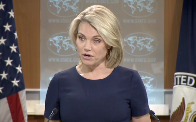 US State Department Spokeswoman Heather Nauert speaks to reporters during a press conference in Washington, DC on June 8, 2017 (screen capture)