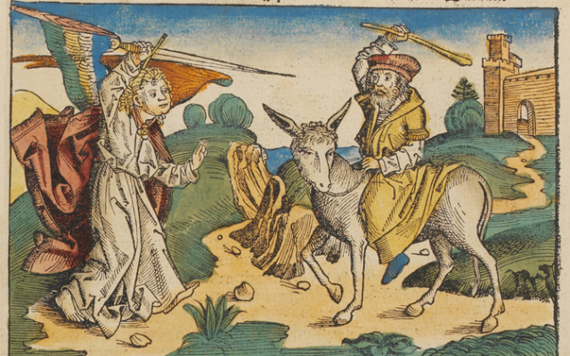 Balaam and the angel. Nuremberg Chronicle (1493)