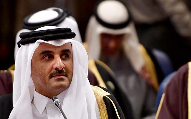 Qatar's Emir Sheikh Tamim bin Hamad Al-Thani attends the Gulf Cooperation Council (GCC) summit at Bayan palace in Kuwait City on December 5, 2017. (Giuseppe CACACE / AFP)