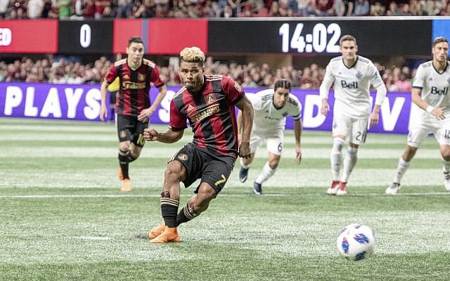 Josef Martinez goes in for a goal during the Atlanta United FC vs. Vancouver Whitecaps FC match on