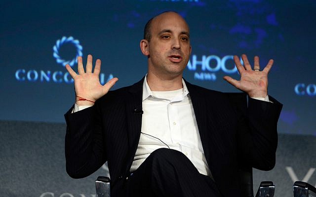 Jonathan Greenblatt, head of the Anti-Defamation League, speaking at the Grand Hyatt hotel in New York City, Oct. 2, 2015. (Leigh Vogel/Getty Images for Concordia Summit)