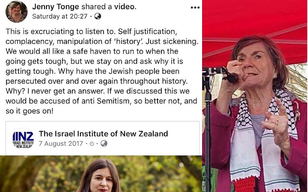 Montage - On left, a screenshot from Jenny Tonge's Facebook post (since deleted) on August 11, 2018, on right, Jenny Tonge Facebook profile photo