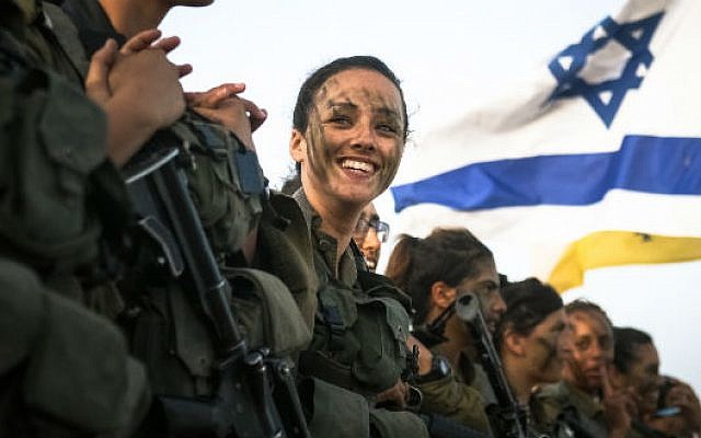 Female soldiers of the Israel Defense Forces. (via Twitter)