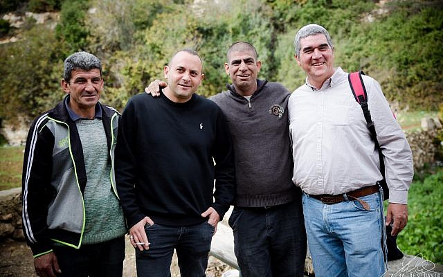 David Ha'ivri with Inon Dan Kehati and Ziad Sabateen at Husan. (Laura Ben-David)