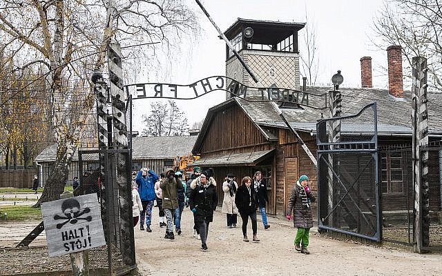 Students on the Holocaust Educational Trust (HET)/UJS Lessons from Auschwitz Universities Project, visiting Auschwitz. Photo credit: Yakir Zur - via Jewish News