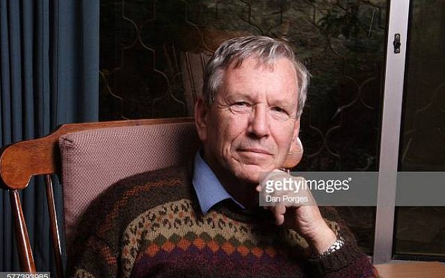 Portrait of Israeli author Amos Oz as he poses in his study, Arad, Israel, July 19, 2007. (Photo by Dan Porges/Getty Images)