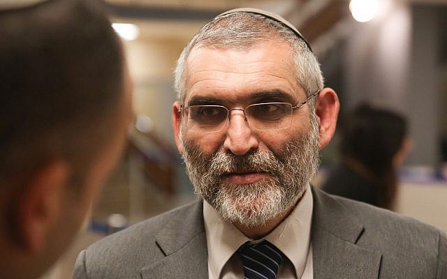 Michael Ben Ari, leader of the Otzma Yehudit party, is seen outside the Israeli Elections Committee, Feb. 21, 2019. (Yonatan Sindel/Flash90)
