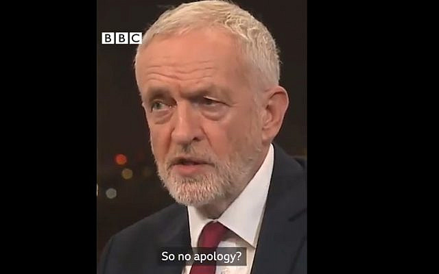 Jeremy Corbyn appearing on Andrew Neil, where he was asked to apologise four times for not tackling antisemitism