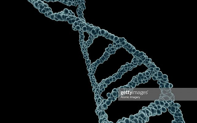 Representation of DNA Double Helix as seen through an electron microscope, Black background