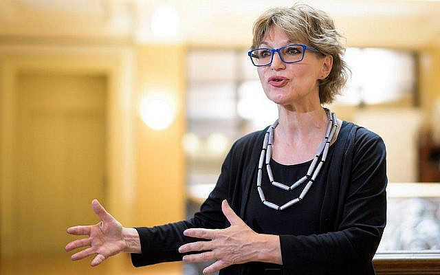 UN special rapporteur on extrajudicial, summary or arbitrary executions Agnes Callamard answers questions on a report of the killing of Saudi journalist Jamal Khashoggi on June 19, 2019, in Geneva. (Fabrice Coffrini/AFP)