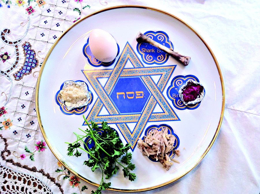 Passover Seder Plate with Grapevine Border Messianic Jewish Yeshua