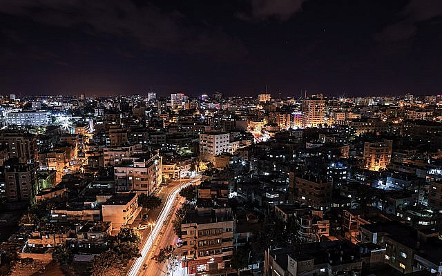 Gaza City at Night; Courtesy israelinvestment.org