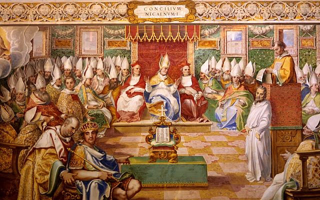 Painting by Cesare Nebbia of Emperor Constantine at the Council of Nicea. (Public Domain/ Wikimedia Commons)