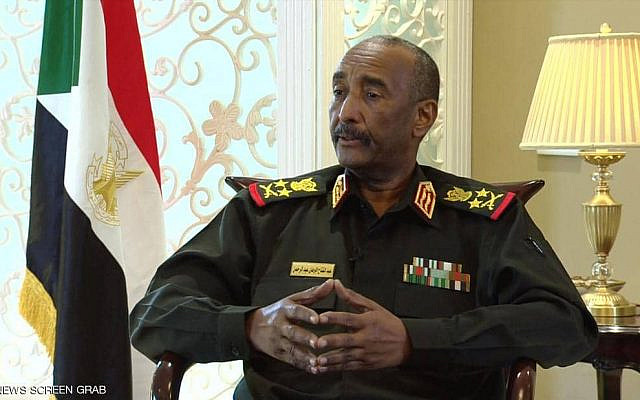 The Transitional President of the Sudanese Council of Ministers, General Abdel Fattah al-Burhan (Screen grab)