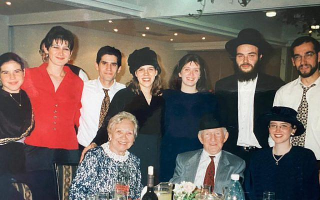 Top row: My cousins Anat and Dana, my brother Boaz, me, my sister-law Chaya, my brothers Kalman and Bentzi. Bottom row my grandparents and my sister-in-law Tamara.
