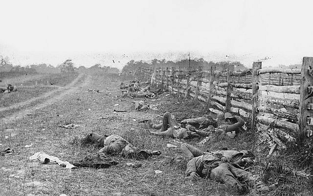 Battle of Antietam, September-October 1862.   Matthew Brady.   Public Domain.