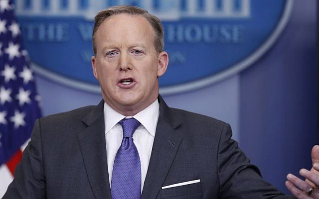 White House press secretary Sean Spicer speaks during the daily news briefing at the White House in Washington, January 30, 2017. (AP Photo/Carolyn Kaster)