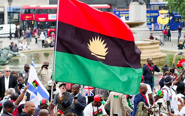 Demonstration of separatist organisation Indigenous People of Biafra at Trafalgar square on May 30, 2018 in London. (Shutterstock)