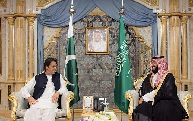 Imran Khan and Prince Mohamed bin Salman. Credit Twitter @PTIofficial