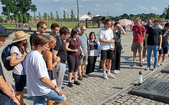 Austrian youth standing at the site of the Auschwitz-Birkenau concentration camp (Image courtesy of Austrian Service Abroad)