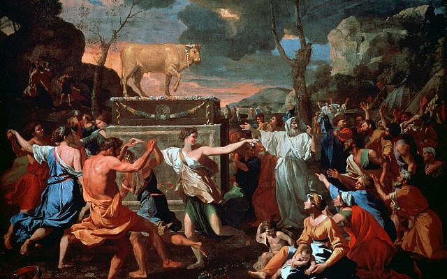'Adoration of the Golden Calf,' by Nicolas Poussin, 17th century.