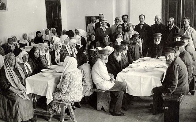 An old age home in Nikolaev, Ukraine, c. 1928, was maintained by local aid societies and the American Jewish Joint Distribution Committee. (Courtesy JDC)