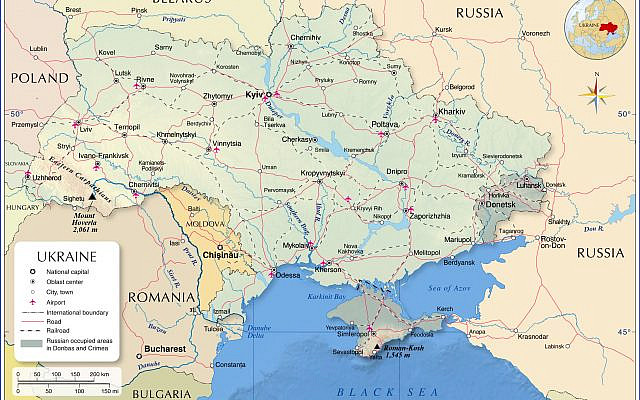 The Russian-Ukraine border and Crimea.  Source: One Nations Map
