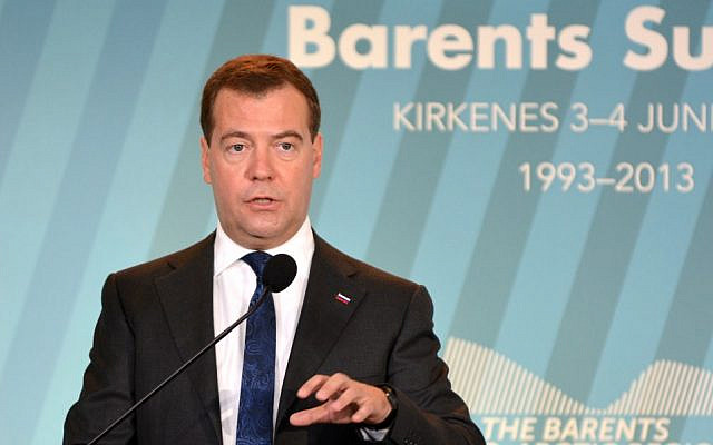 Prime Minister Dmitry Medvedev represented Russia at the Barents Summit in Kirkenes in 2013. Photo: Thomas Nilsen