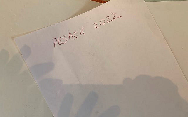 Preparing for Pesach 2022:  picture my own