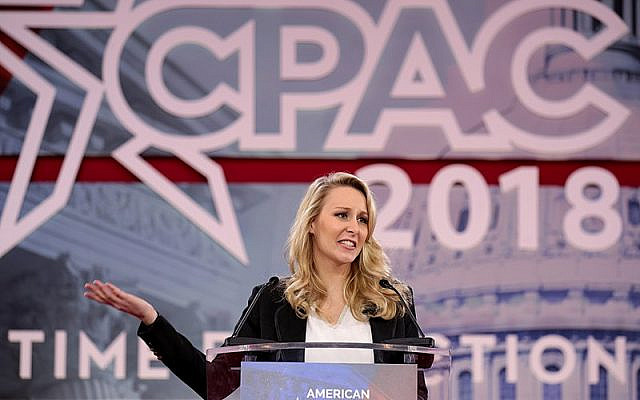 Marion Maréchal-Le Pen speaking at the 2018 Conservative Political Action Conference (CPAC) in National Harbor (CC, BY 4.0 Wikipedia)