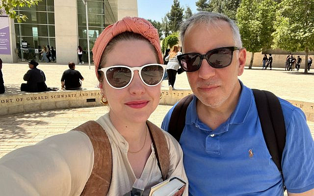 Me and my dad, Rabbi Dr. Eric Lankin, in front of Yad Vashem. (courtesy)