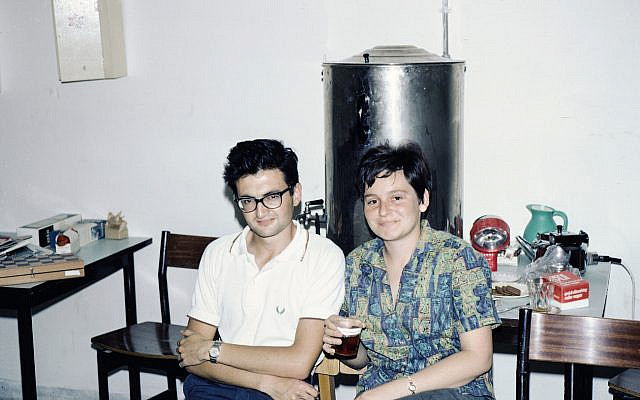 The author and her husband Lionel in a bomb shelter, 1967.